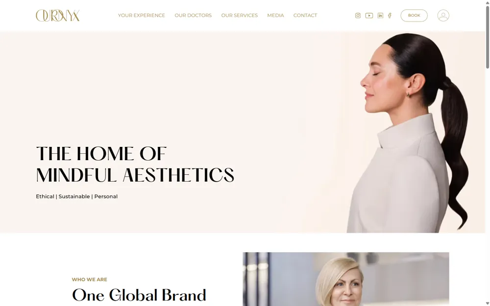 Ouronyx homepage met portret in profiel